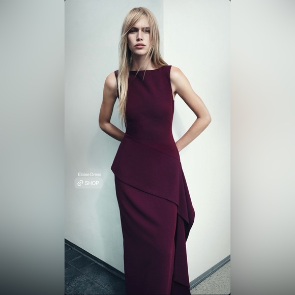 SRG Eloise Dress XS NWT Oxblood Sofia Richie Grainge - Picture 11 of 16